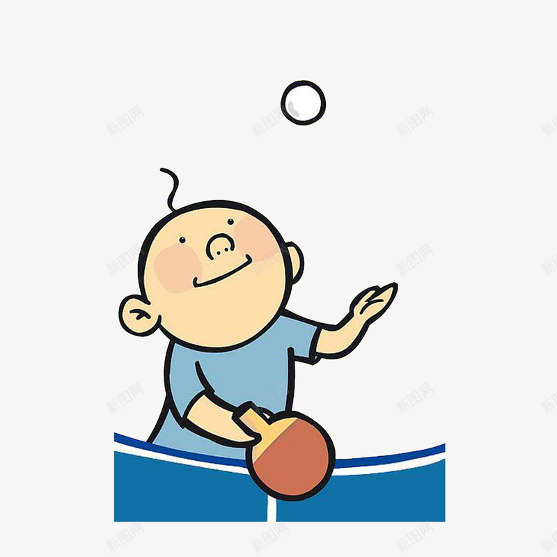 卡通高抛发球男乒乓运动员png免抠素材_新图网 https://ixintu.com 乒乓比赛 乒乓球 乒乓运动员 发球 抛球 抛起 球桌