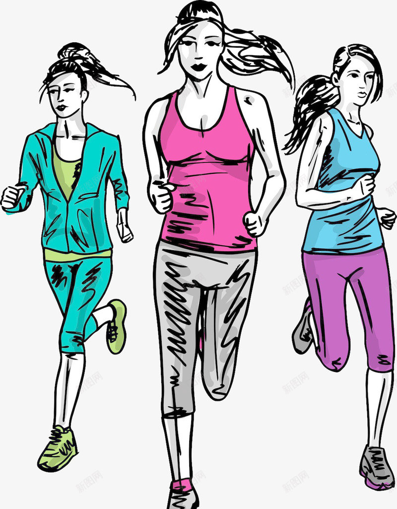 女子运动员png免抠素材_新图网 https://ixintu.com 体育运动 女子运动 插画 田径 田径运动员