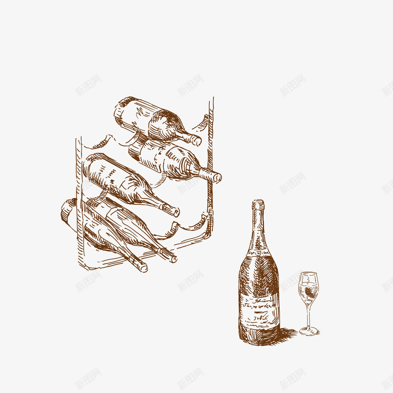 红酒架和红酒png免抠素材_新图网 https://ixintu.com 红酒 红酒架 酒杯