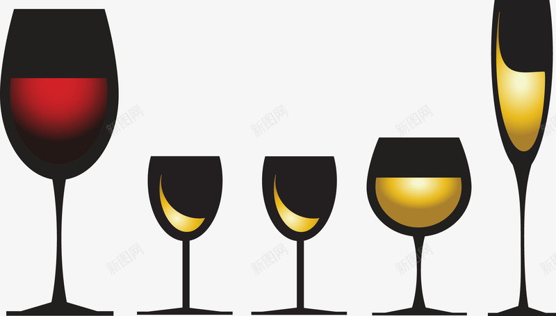 酒杯高脚杯矮脚杯png免抠素材_新图网 https://ixintu.com 矢量素材 素材 酒杯 高脚杯