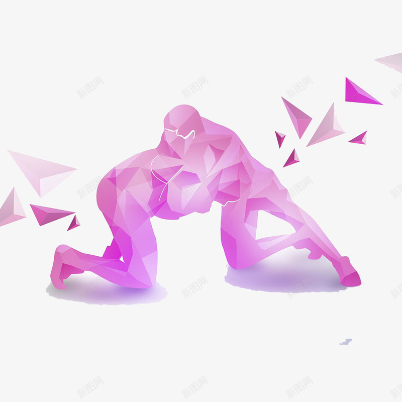 摔跤比赛插画png免抠素材_新图网 https://ixintu.com 抓住 拿着 粉色 运动