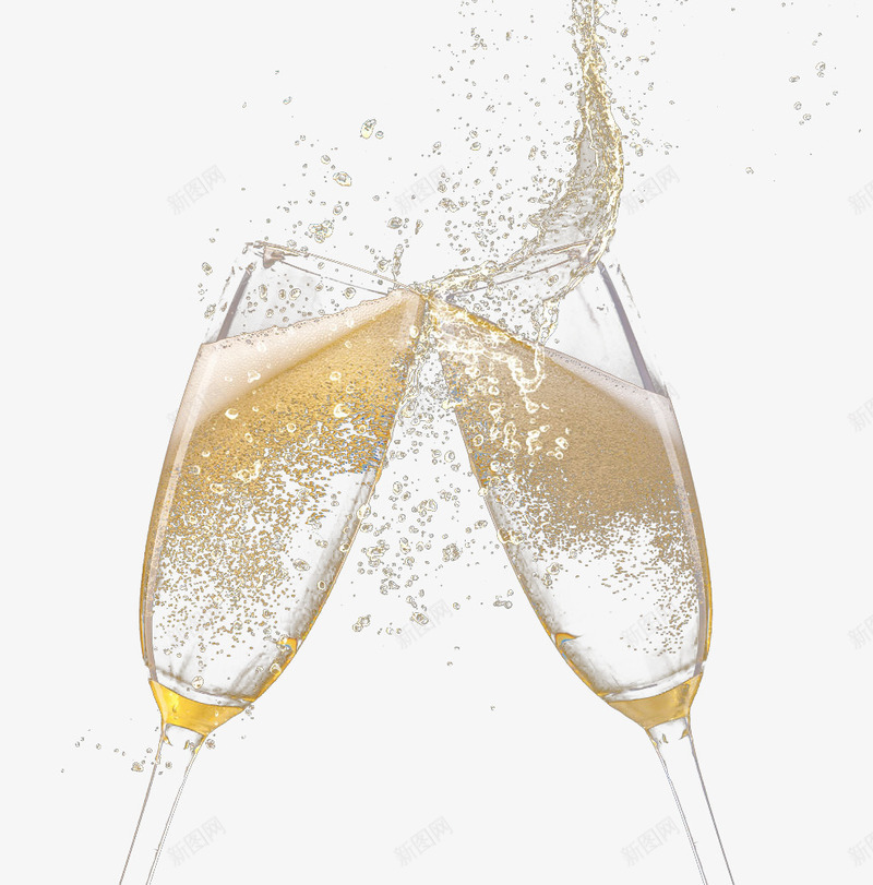 酒被撞洒的两个酒杯png免抠素材_新图网 https://ixintu.com 干一杯 干杯 洒出 白酒 酒杯