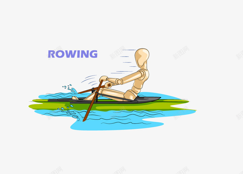 rowing矢量图eps免抠素材_新图网 https://ixintu.com rowing 体育项目 矢量木偶人 赛艇 矢量图