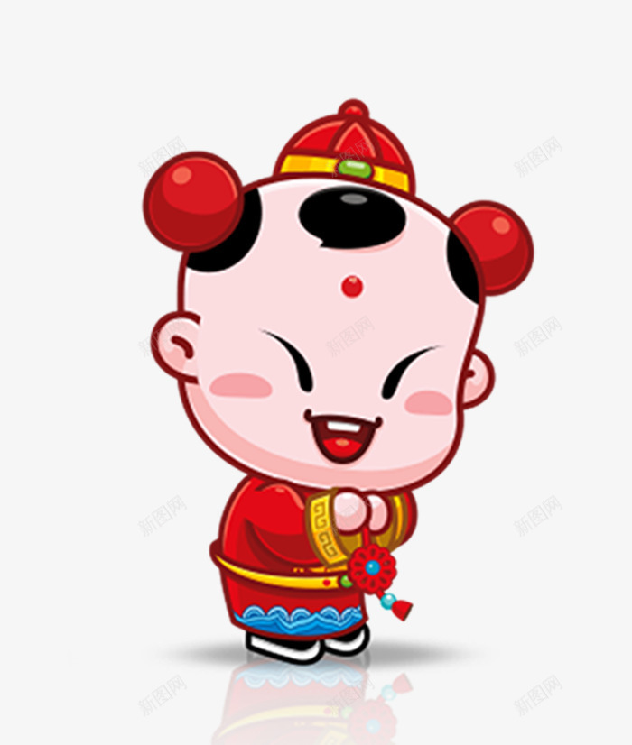 红色卡通可爱娃娃png免抠素材_新图网 https://ixintu.com 卡通福娃 可爱娃娃 新年 新春 春节 福娃 装饰图案
