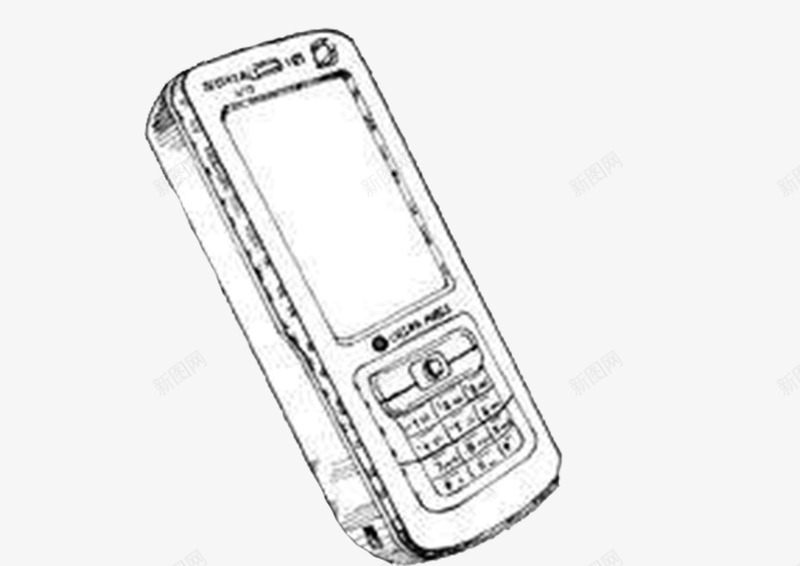 按键式手机线稿png免抠素材_新图网 https://ixintu.com 单线稿 手机 手机线稿 按键式 素材 线稿