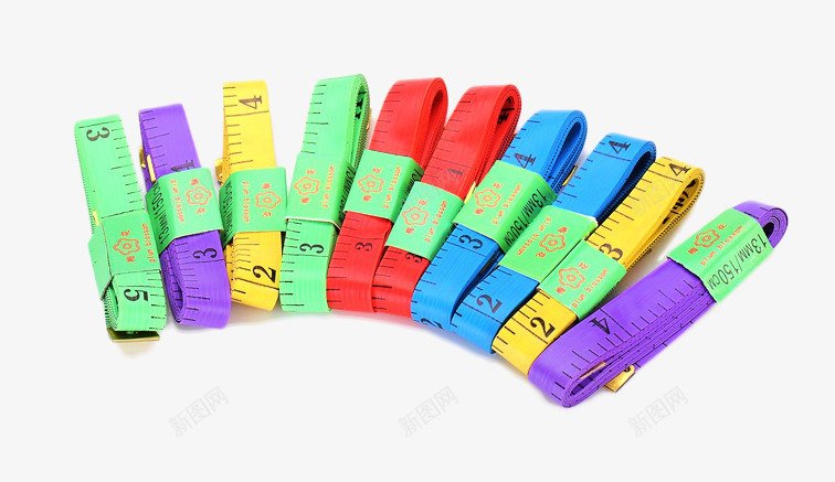 颜色各异的皮尺png免抠素材_新图网 https://ixintu.com 工具 彩色软尺 测量 软尺 软布材料