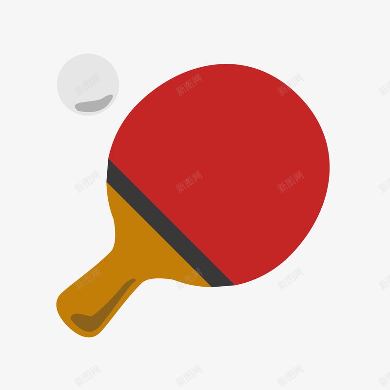 卡通乒乓球矢量图ai免抠素材_新图网 https://ixintu.com 乒乓球 卡通 扁平化 比赛 红色 运动 矢量图