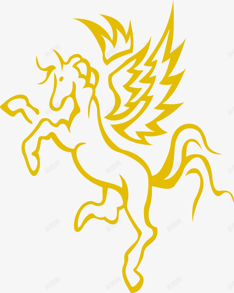 飞马png免抠素材_新图网 https://ixintu.com 动物 卡通手绘 天使 神兽 飞马 飞马图腾