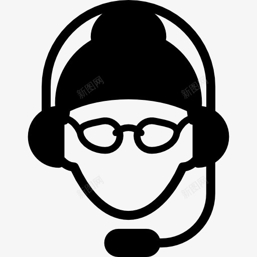 老太太的电话图标png_新图网 https://ixintu.com 人 客户服务 电话 眼镜 耳机 麦克风