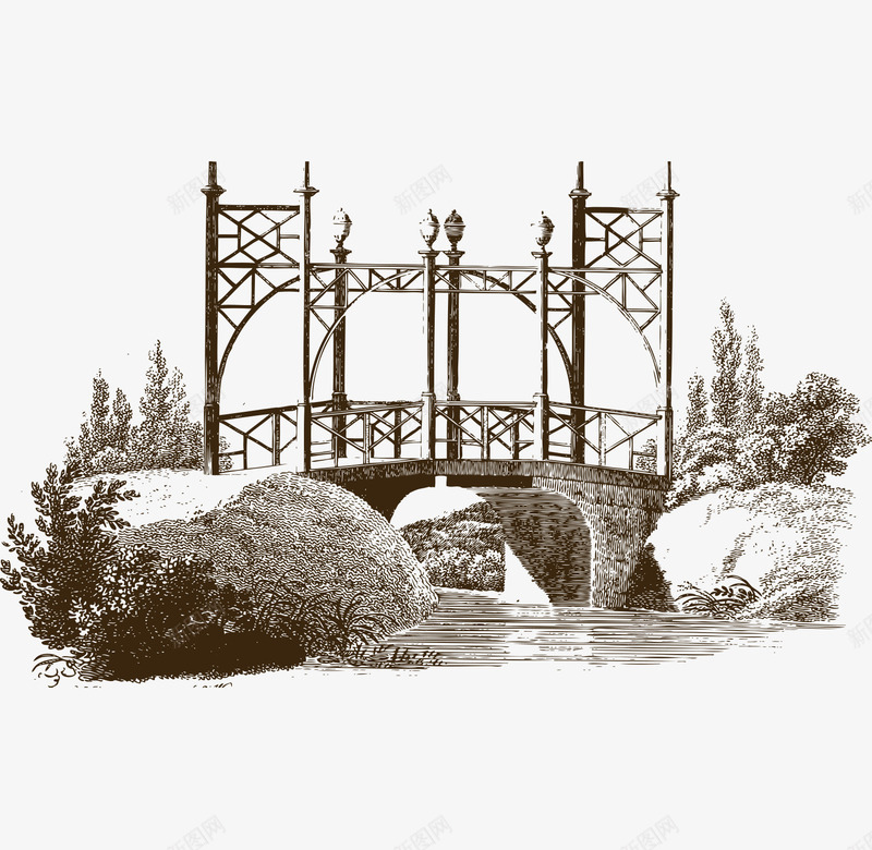 手绘建筑风景图线稿png免抠素材_新图网 https://ixintu.com 建筑 手绘 线稿 风景