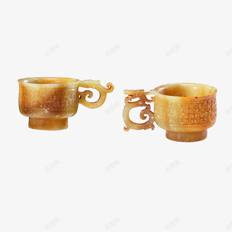 酒杯png免抠素材_新图网 https://ixintu.com 一对 中国风 酒杯 黄色
