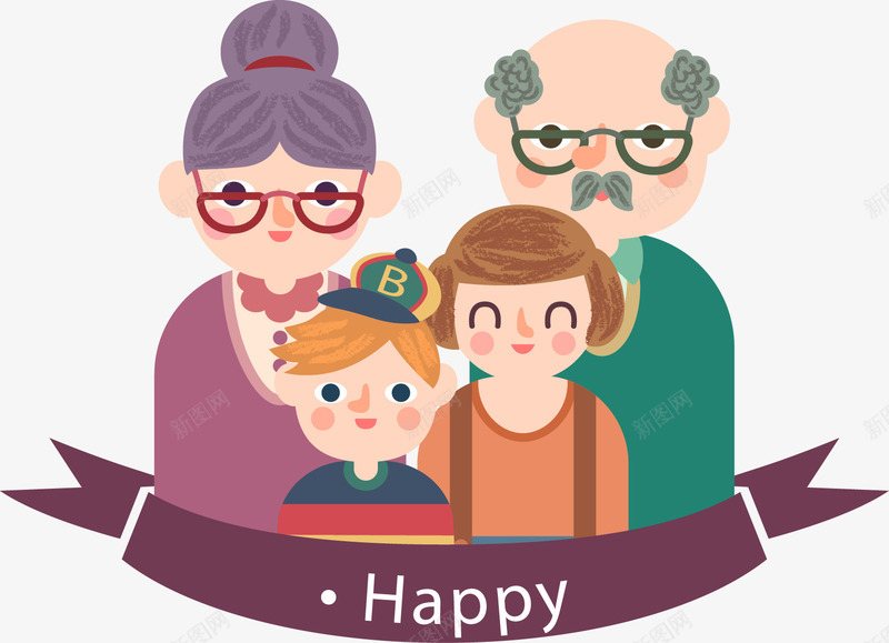 卡通家庭合影png免抠素材_新图网 https://ixintu.com 人物 合影 合照