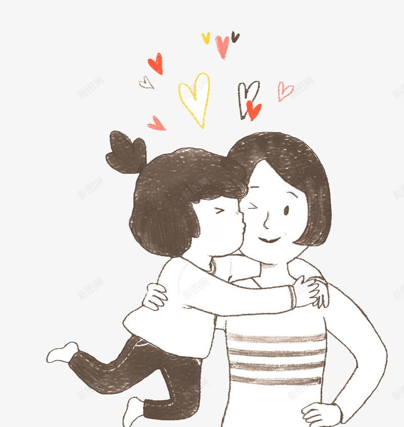 手绘可爱插图母亲节女孩亲吻妈妈png免抠素材_新图网 https://ixintu.com 亲吻 可爱插图 女孩 妈妈 手绘 手绘可爱插图母亲节女孩亲吻妈妈插画免费下载 插画 母亲节 爱心 线稿