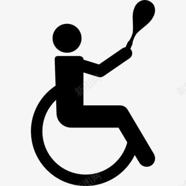 残奥会乒乓球练习一个人坐在轮椅上的图标图标