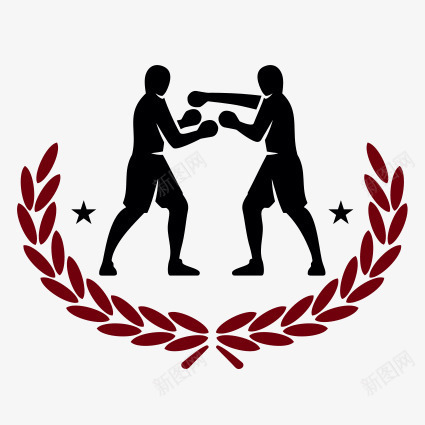拳击对打png免抠素材_新图网 https://ixintu.com 卡通人物 拳击 拳击剪影 比赛 红色 运动 黑色