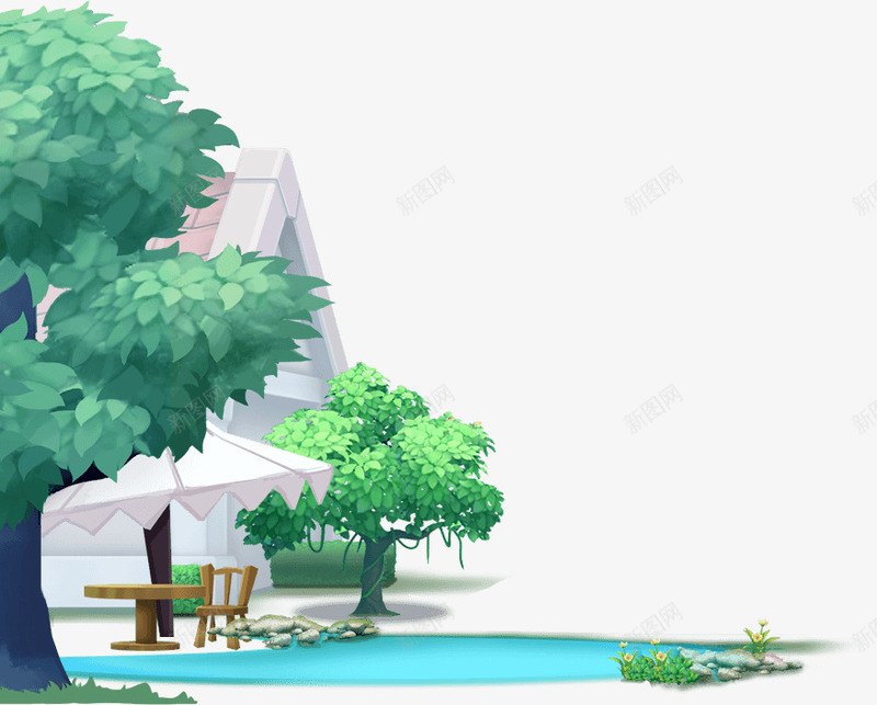 树木房子家庭png免抠素材_新图网 https://ixintu.com 家庭 房子 树木