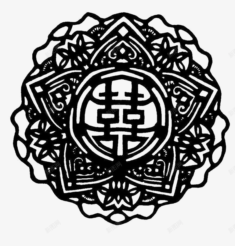 中国风双喜传统文化艺术镂空剪纸png免抠素材_新图网 https://ixintu.com 中国风 传统文化艺术 剪纸 双喜 镂空