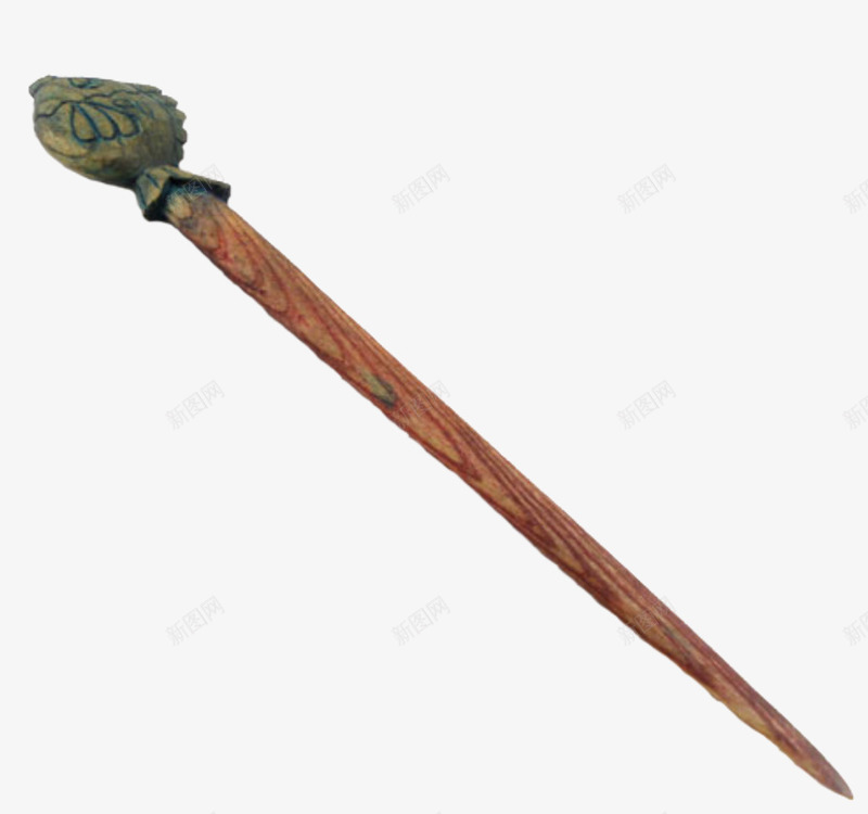 木簪子png免抠素材_新图网 https://ixintu.com 古代饰品 木头 桃木簪子 簪子 鱼