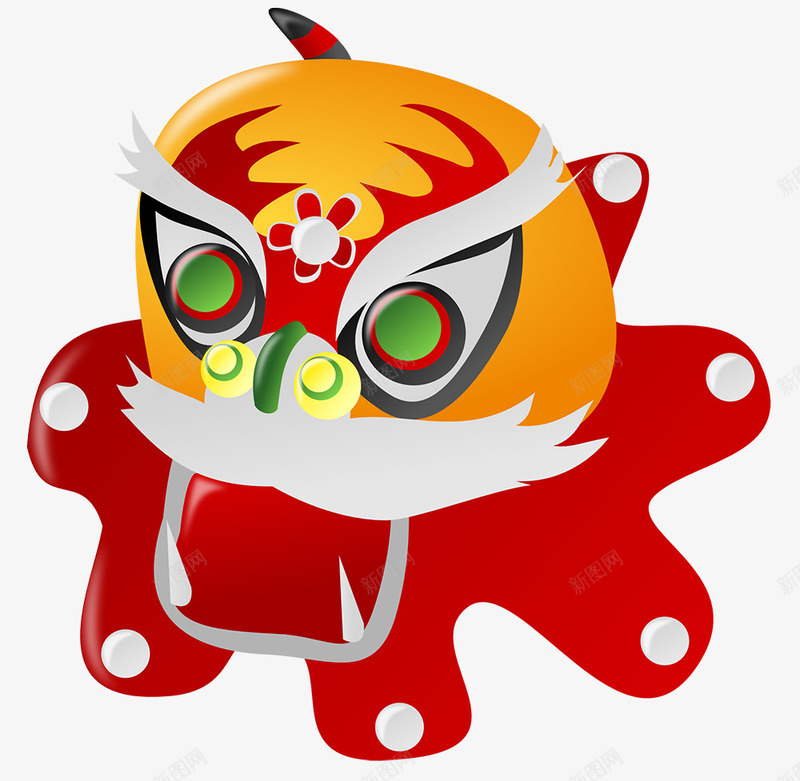 新春舞龙狮png免抠素材_新图网 https://ixintu.com 卡通 新年 热闹 舞狮