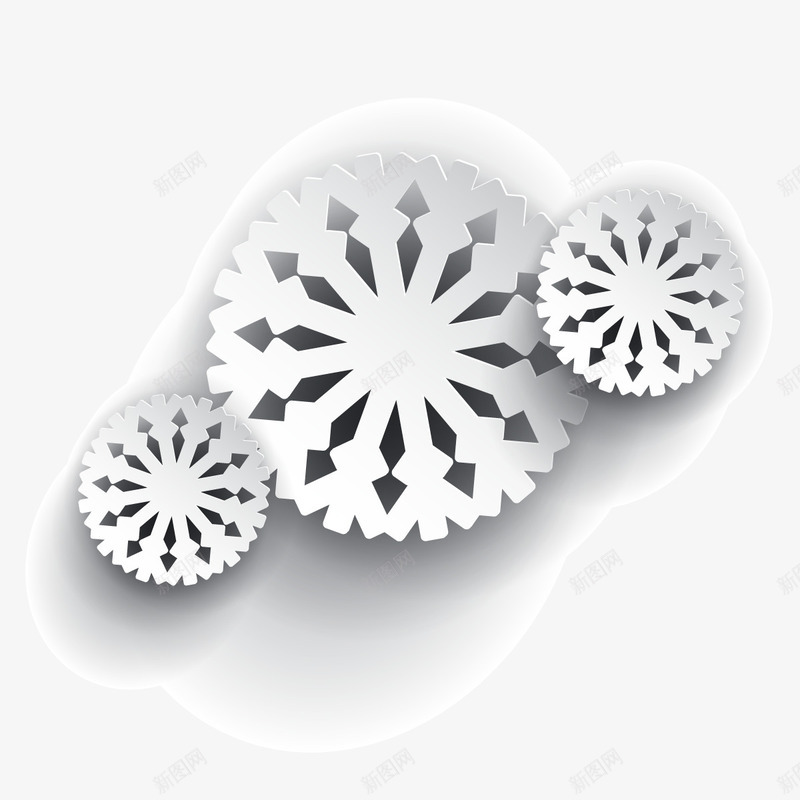 雪花片png免抠素材_新图网 https://ixintu.com 手工 白纸 白色 纸折