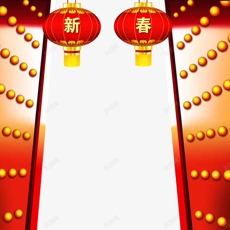 新春大门灯笼png免抠素材_新图网 https://ixintu.com 中国大门 大门 新春灯笼 灯笼