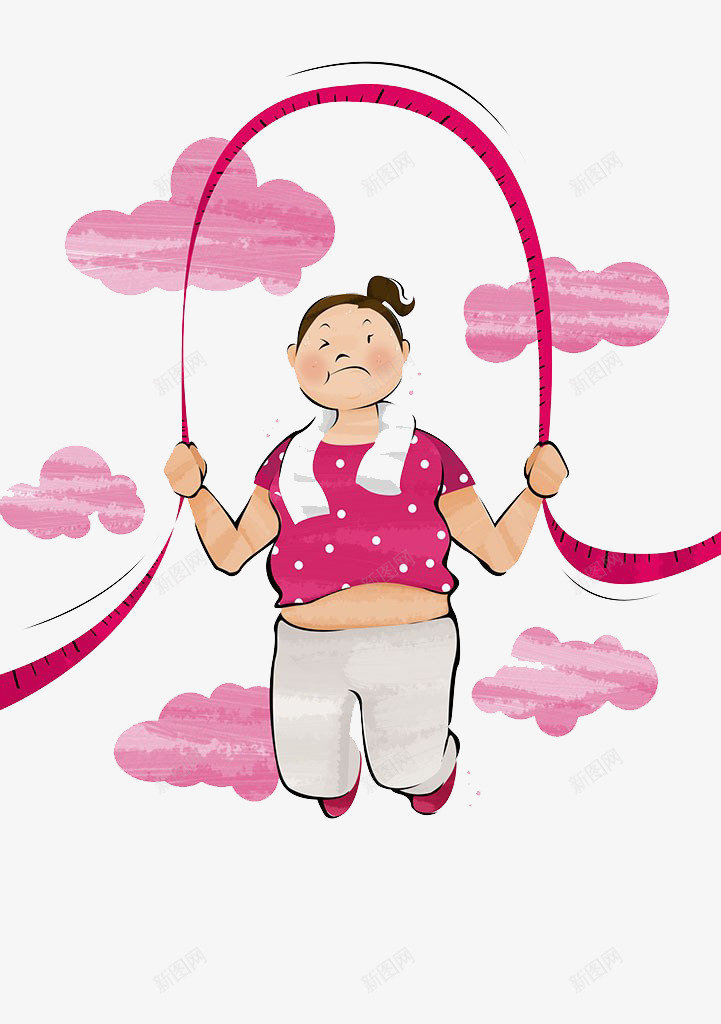 胖女孩跳绳减肥png免抠素材_新图网 https://ixintu.com 减肥 卡通手绘 玩耍 胖 跳 跳绳 跳绳比赛 蹦跳 运动 锻炼