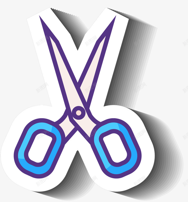对称金属剪刀png免抠素材_新图网 https://ixintu.com 书写文具 剪刀 剪刀文具 办公用具 卡通矢量文具 对称 金属材质