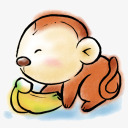 手绘猴png免抠素材_新图网 https://ixintu.com 动画 卡通 手绘 猴子 生肖 香蕉