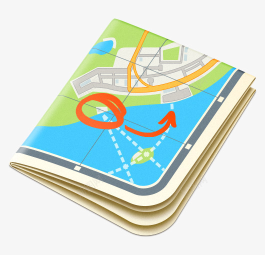 折叠的地图纸png免抠素材_新图网 https://ixintu.com 地图纸 手绘 折叠 简图 蓝色