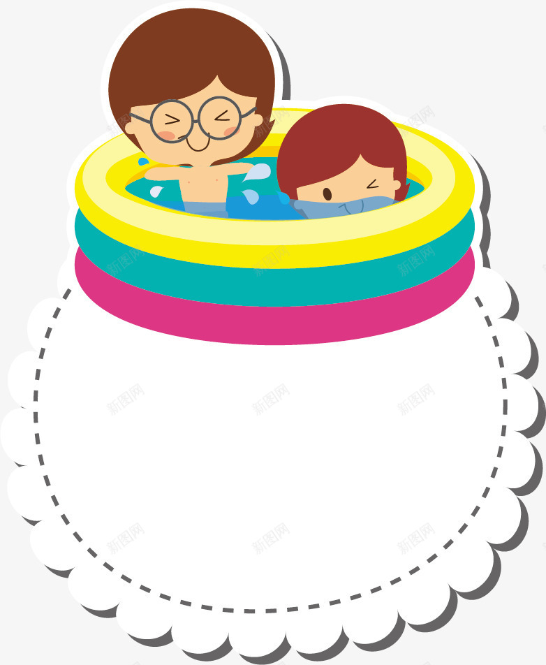 可爱卡通儿童贴纸png免抠素材_新图网 https://ixintu.com 儿童 卡通 可爱 快乐 标签 模板 贴纸