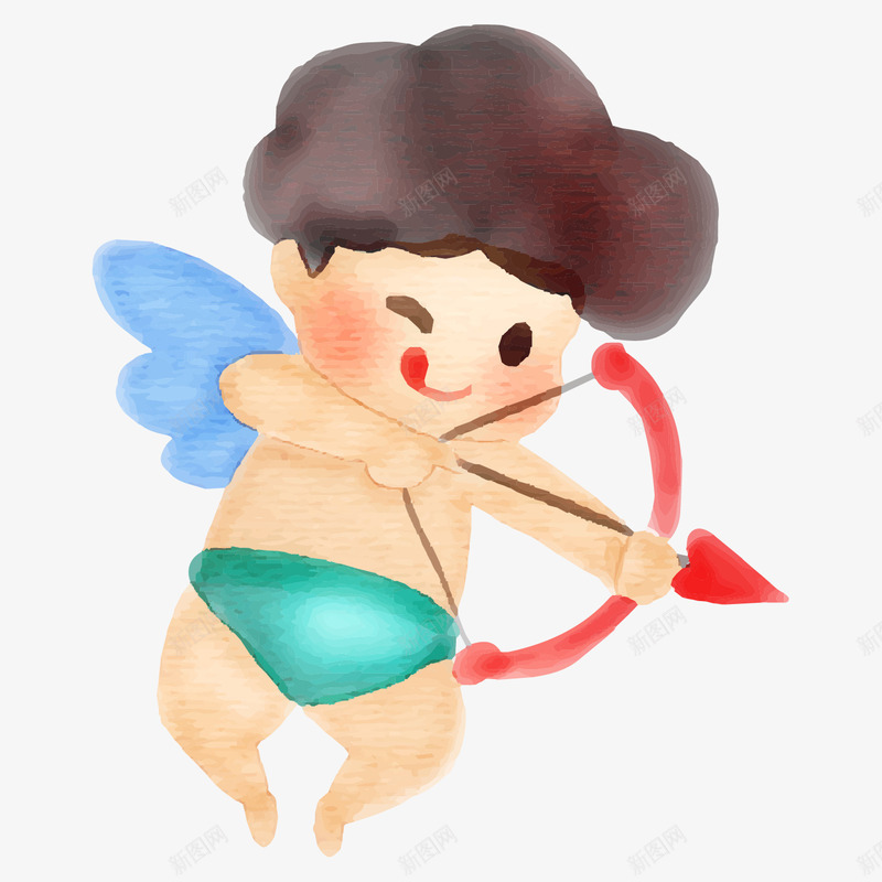 手绘射箭的可爱天使png免抠素材_新图网 https://ixintu.com 丘比特 可爱 天使 射箭 弓箭 情人节 手绘 拉弓的箭 水彩 翅膀 节日装饰