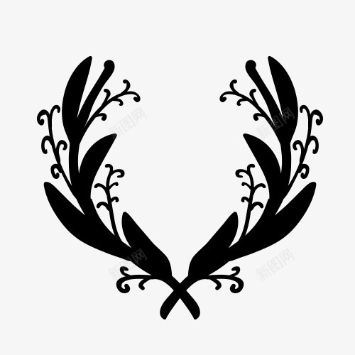 荣誉徽章花纹装饰图标png_新图网 https://ixintu.com LOGO 徽章 手绘 橄榄枝 精美 素材 线稿 花纹 荣誉 装饰 设计