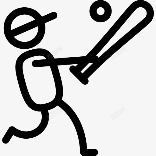 棒球运动员图标png_新图网 https://ixintu.com 体育 棒球设备 火柴人 运动球