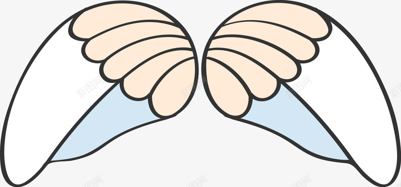 天使翅膀png免抠素材_新图网 https://ixintu.com 一对 卡通 天使 手绘 白色 翅膀 蓝色 黄色