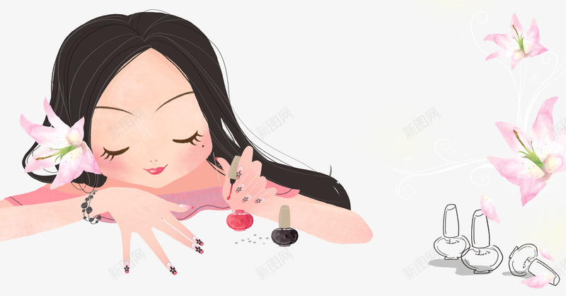手绘美丽女孩png免抠素材_新图网 https://ixintu.com 卡通美女 女王 女王大人 手绘 手绘人物 手绘美女