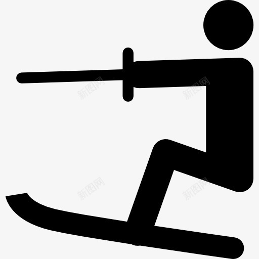 滑水图标png_新图网 https://ixintu.com 体育 剪影 多项运动 嬉戏 水上运动 滑水 滑雪 运动