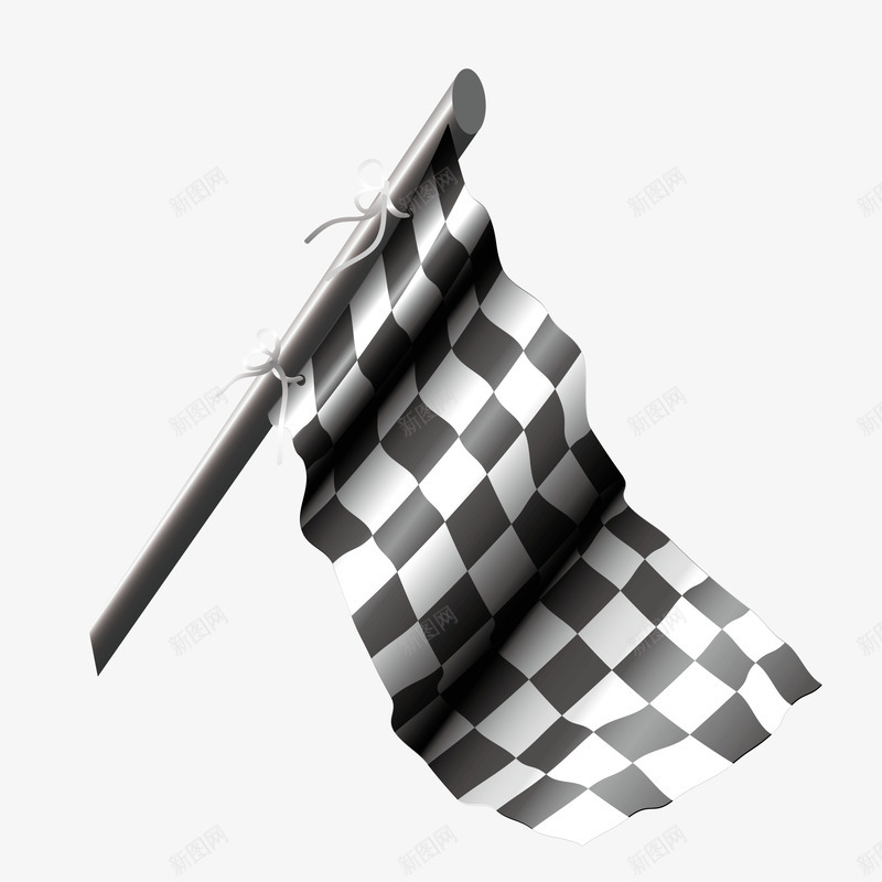 灰色汽车比赛矢量图ai免抠素材_新图网 https://ixintu.com 方格 比赛 素材 黑色 矢量图