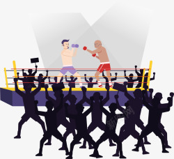 手绘体育运动拳击比赛人物插画矢量图素材
