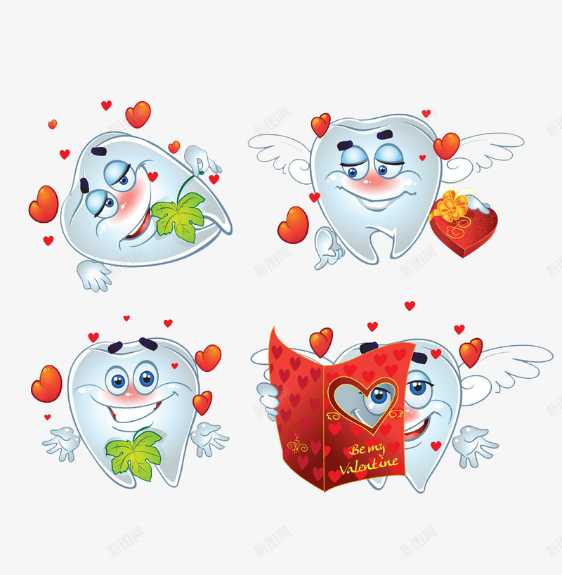 爱心和天使牙齿png免抠素材_新图网 https://ixintu.com 人体器官 保护牙齿 健康牙齿 口腔护理 洁白牙齿