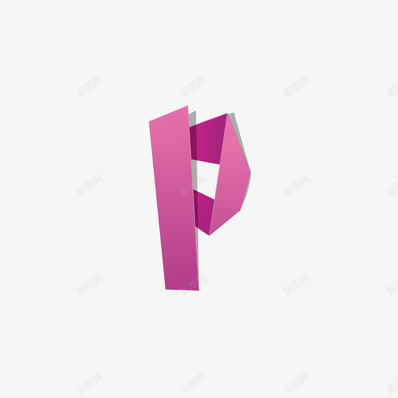 红色折纸字母Ppng免抠素材_新图网 https://ixintu.com 字母P 折纸字母 矢量字母 红色