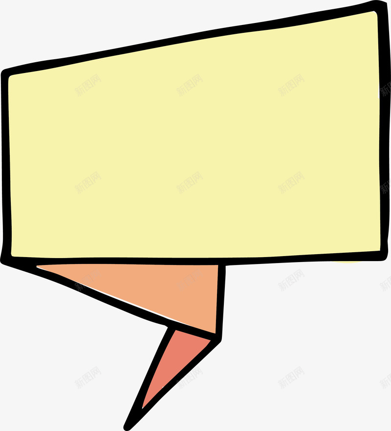 手绘折纸标题框png免抠素材_新图网 https://ixintu.com 手绘折纸 手绘标题框 折纸 折纸效果 标题框 矢量png