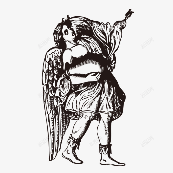 手绘素描天使人像png免抠素材_新图网 https://ixintu.com 人像 天使 手绘 手绘人脸 手绘素描天使人像 手绘素描天使人像PNG 素描