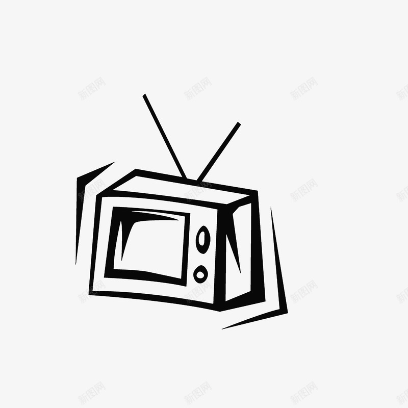 手绘电视png免抠素材_新图网 https://ixintu.com 家具 家具简笔 手绘电视 电器 黑色线稿