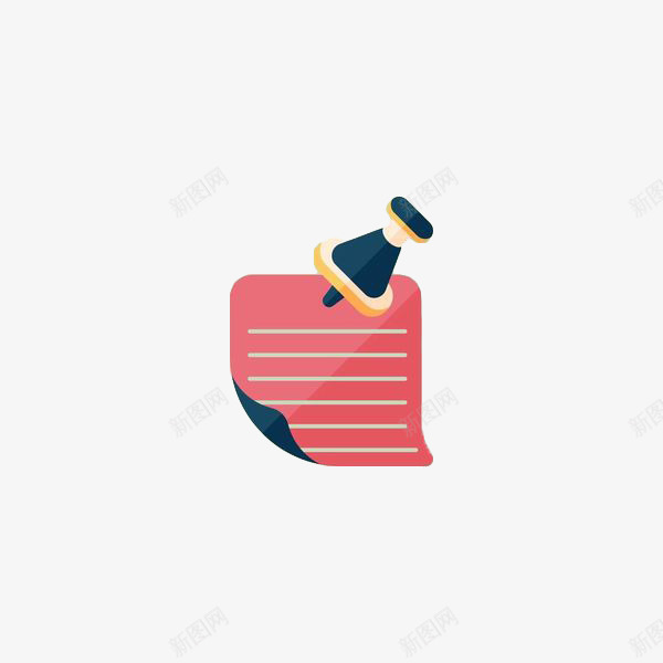 红色手绘便条纸图钉png免抠素材_新图网 https://ixintu.com 便条纸 办公文具 固定 图钉 扁平化 扁平图钉 手绘 红色 钉子