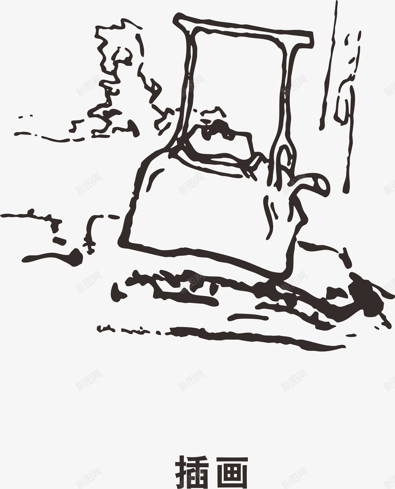 茶文化png免抠素材_新图网 https://ixintu.com 中国风 毛笔画 水墨画 线稿 茶文化