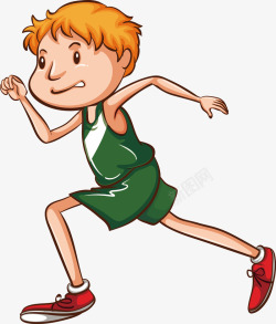 绿色少年跑步比赛素材