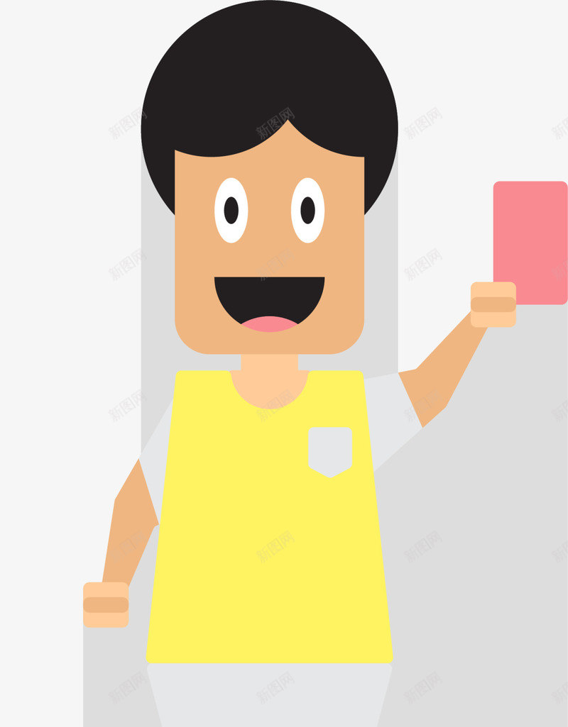 黄色卡通微笑比赛裁判png免抠素材_新图网 https://ixintu.com 举红牌 体育 球类运动 球赛 竞技 裁判 锻炼
