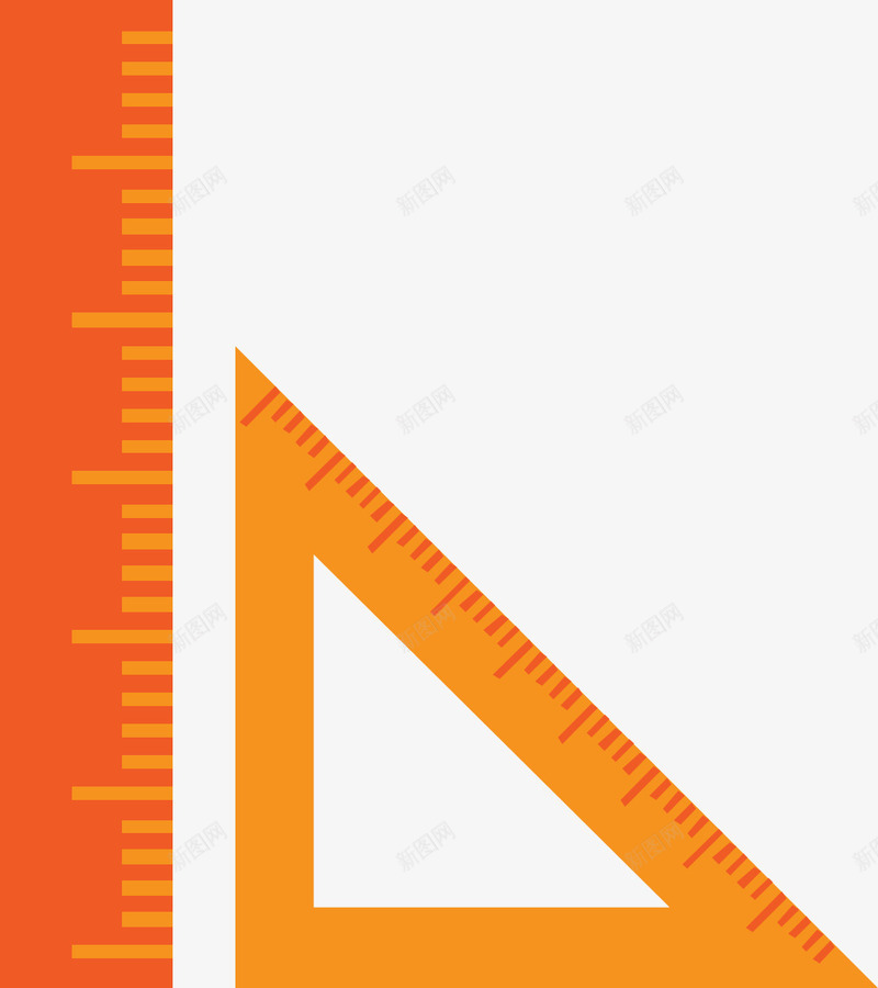橘黄色的量尺png免抠素材_新图网 https://ixintu.com 办公用品 卡通手绘 学习用品 文具 橘黄色 直尺 装饰图 量尺