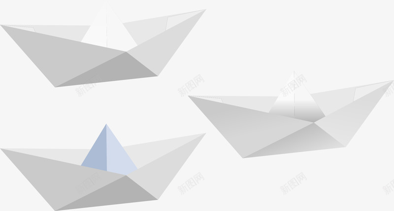 纸船png免抠素材_新图网 https://ixintu.com 免费矢量下载 叠纸 小白船 折纸 插画 纸船