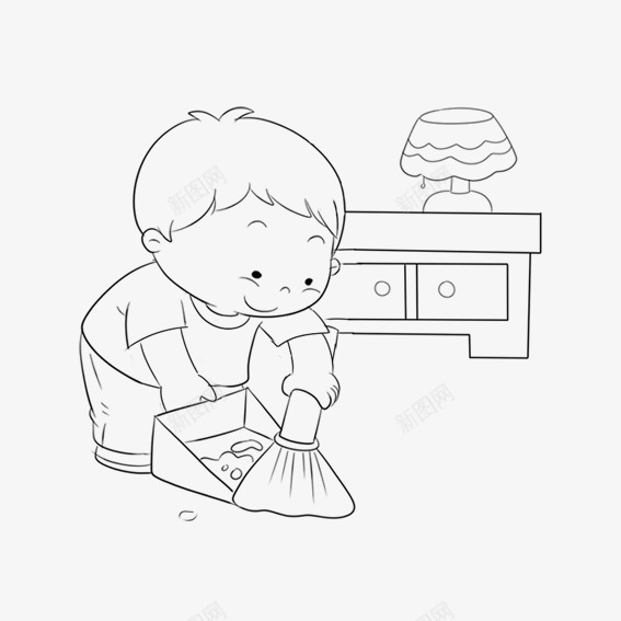 娃娃扫地png免抠素材_新图网 https://ixintu.com 劳动 手绘台灯 手绘娃娃 手绘娃娃扫地 手绘扫把 手绘桌子 扫地简笔画
